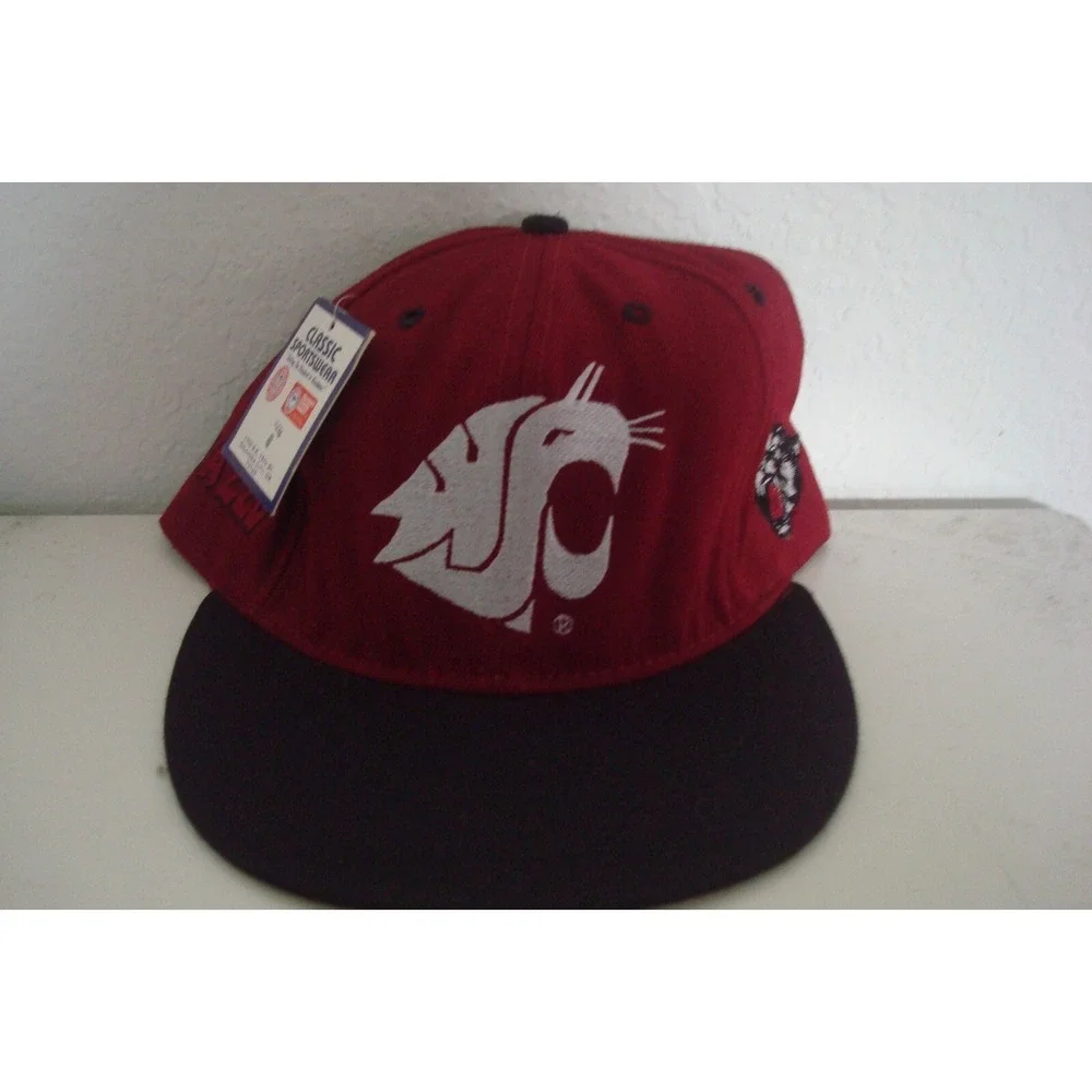 WASHINGTON STATE COUGARS 80S CLASSIC FITTED 8 DEADSTOCK HAT‎ CAP VINTAGE C3